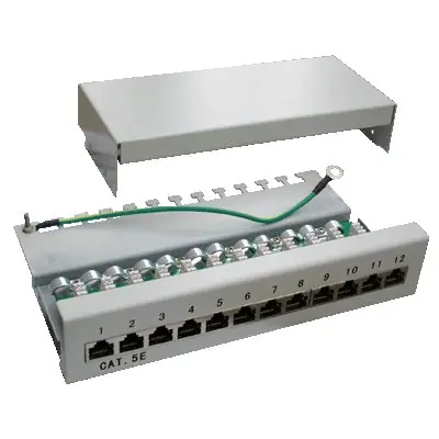 DATACOM Patch box STP 12 port / CAT5E DUAL GY / horní zářez / VL