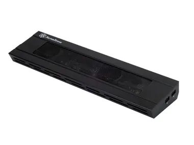 SILVERSTONE SST-NB02B / USB HUB / RJ-45 / audio porty / 5x USB 2.0 / černý