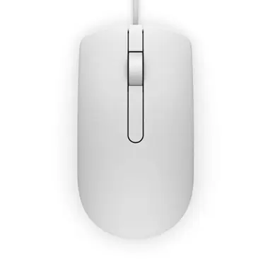 DELL MS116 bílá / Optická myš / 1000dpi / 2 tlačítka + rolovací kolečko / USB / 1.8 m