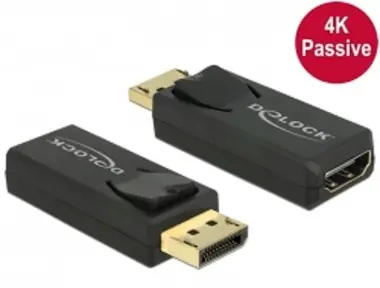 DeLock adaptér Displayport 1.2 samec > HDMI samice 4K pasivní / černý