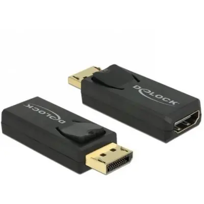 DeLock adaptér Displayport 1.2 samec > HDMI samice 4K aktivní / černý