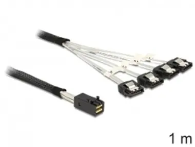 Delock Kabel Mini SAS HD x 4 SFF 8643 samec > 4 x SATA 7 Pin samice / 1m