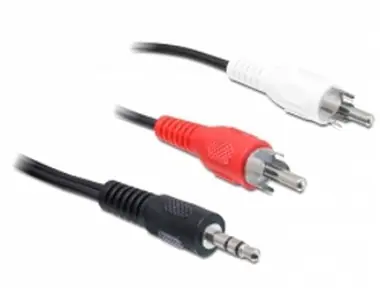DeLock kabel Audio DC jack 3.5 mm samec > 2 x Cinch samec / 5 m