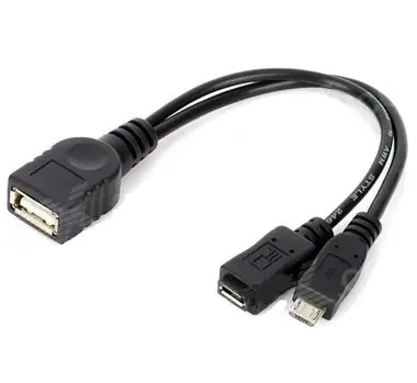 PremiumCord USB redukce kabel USB A (female)+Micro USB(female) + Micro USB(male) OTG