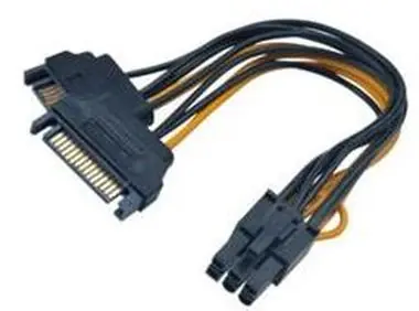 AKASA AK-CBPW13-15 / redukce napájení / 2x SATA na 6pin PCIe / 15cm