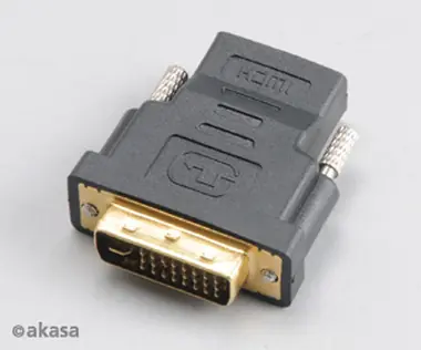 AKASA AK-CBHD03-BK / redukce / DVI Samec na HDMI Samice / pozlacené kontakty