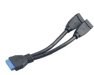 AKASA AK-CBUB09-15BK / interní adaptér USB / 19pin USB 3.0 na 2x USB 3.0