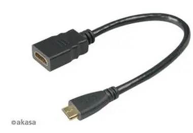 AKASA AK-CBHD10-25BK / kabelová redukce / HDMI na Mini HDMI / pozlacené kontakty