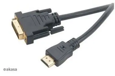 AKASA AK-CBHD06-20BK / redukce / DVI-D na HDMI / pozlacené kontakty / 2m
