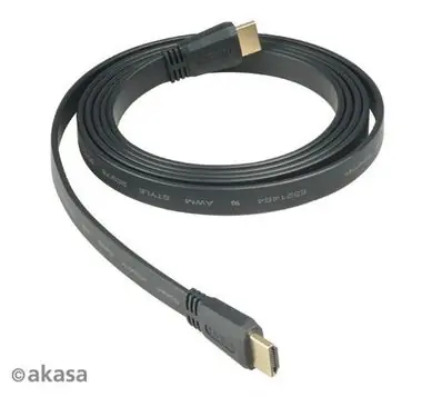 AKASA AK-CBHD05-20BK / PROSLIM HDMI propojovací kabel / plochý / pozlacené konektory / 2m