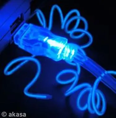 AKASA AK-USB-15-BL-NSBL / svítící USB kabel / 150cm
