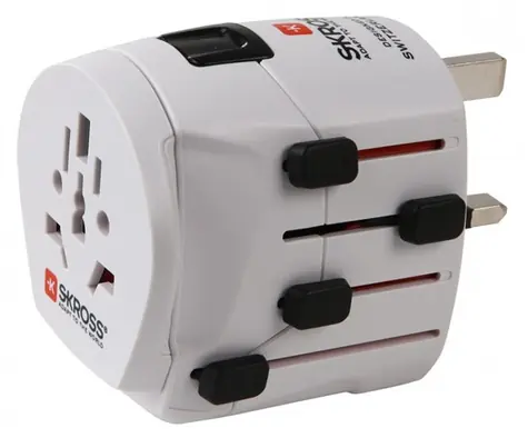 SKROSS cestovní adaptér  World Pro+ / 10A max. / uzemněný / vč. adaptéru pro ostatní vidlice / univerzální pro celý svět