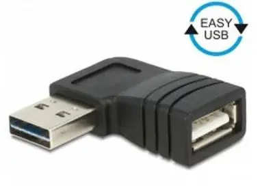 DeLock adaptér EASY-USB 2.0-A samec > USB 2.0-A samice pravoúhlý levý/pravý