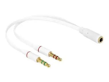 DeLock Headset Adapter 1 x 3.5 mm 4 pin Stereo jack female > 2 x 3.5 mm 3 pin Stereo jack male 