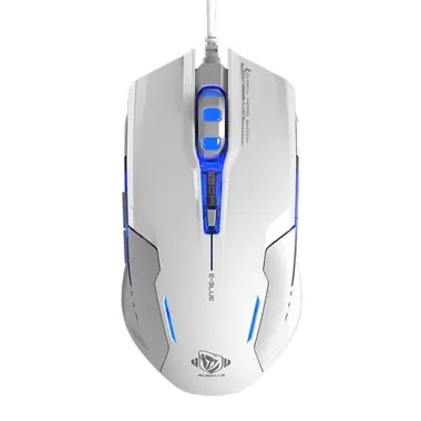 E-BLUE Auroza G bílá / Herní optická myš / 3000DPI / 6 tlačítek / 1 kolečko / drátová (USB)