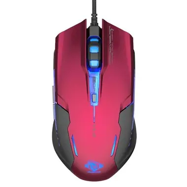 E-BLUE Auroza G červená / Herní optická myš / 3000DPI / 6 tlačítek / 1 kolečko / drátová (USB)