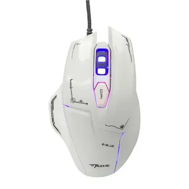 E-Blue Mazer bílá / Herní optická myš / 2500DPI / 6 tlačítek / 1 kolečko / drátová (USB)