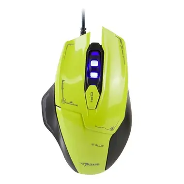E-BLUE Mazer zelená / Herní optická myš / 2500DPI / 6 tlačítek / 1 kolečko / drátová (USB)
