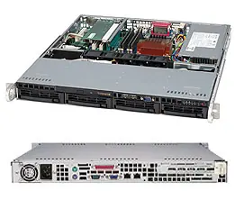 SUPERMICRO 1U chassis (CSE-813MFTQC-350CB) / 4x 3.5