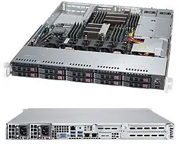 SUPERMICRO 1U server (SYS-1028R-WTRT) / 2x LGA2011-3 / iC612 / 16x DDR4 ECC R / 10x SATA3 HS (2.5