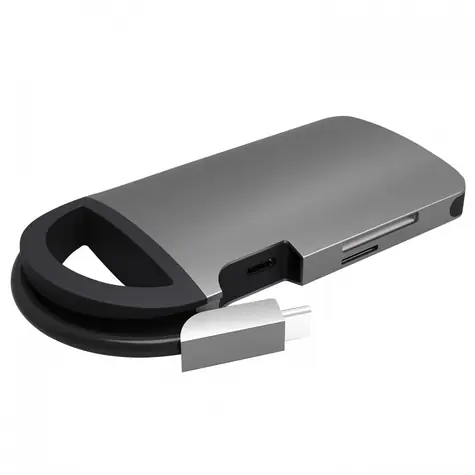 UMAX U-Connect Type-C Multiport H7 / Multiportový adaptér / 4K HDMI / 3 xUSB 3.0 / USB-C (pro nabíjení) / čtečka karet 