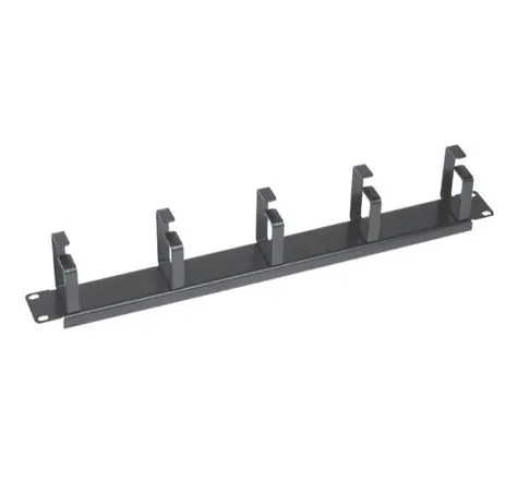 XtendLan Vyvazovací panel 1U černá - výška úchytů 70mm / 5 kovových úchytů