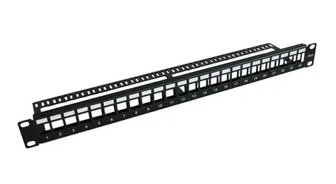 MicroConnect Prázdný kovový patch panel 24 portů pro 1U rack 19