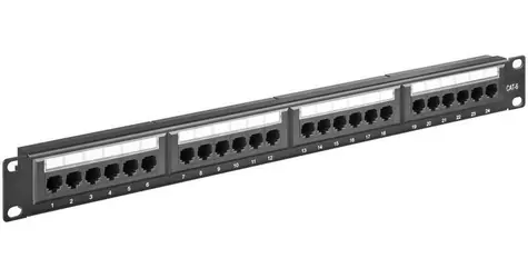 MicroConnect Patch panel CAT6 24 portů pro 1U rack 19