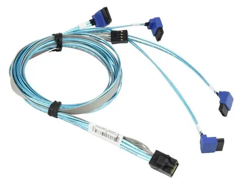 SUPERMICRO CBL-SAST-0810 / MiniSAS HD na 4 Right Angle SATA s postranními pásky (75 75 90 90cm) 75cm