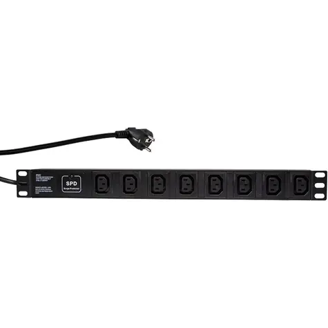 LogiLink PDU8A01 černá / Vícenásobná zásuvka pro server / 8x C13 / 2m / až 3500W