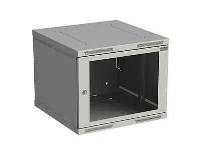 Solarix SENSA-9U-66-11-G rozvaděč nástěnný 9U 600mm / dveře sklo / RAL 7035