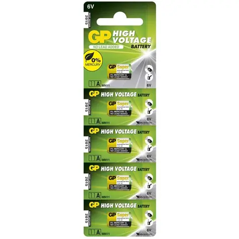 GP 11A - 5 ks / alkalická baterie 6 V / 38 mAh 