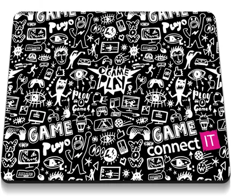 CONNECT IT CMP-1120-SM DOODLE černá / Herní podložka pod myš / 320 x 265 x 3 mm