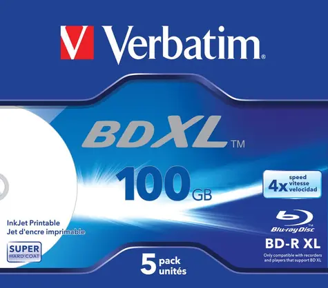 Verbatim BD-R XL 100GB 5ks / Hard Coat / 4x / pro archivaci dat / jewel box 