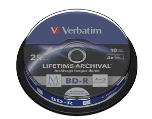 Verbatim M-DISC BD-R Blu-Ray SL 25GB 10ks / 4x / Inkjet printable / spindle