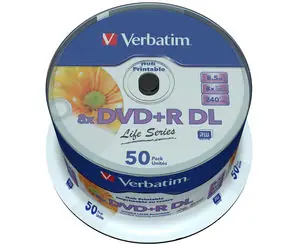 Verbatim DVD+R DL 8.5 GB Inkjet Printable 50ks / 8x