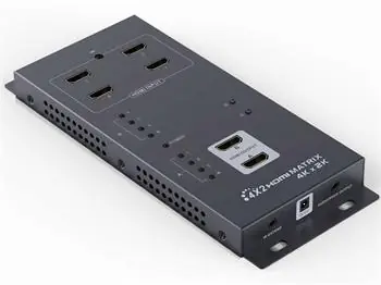 PremiumCord HDMI matrix switch s audiem / Rozlišení 4Kx2K / 4 vstupy / 2 výstupy