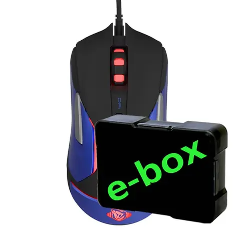 E-Blue Auroza Gaming V2 e-box černá / herní optická myš / 6tlačítek / 1 kolečko / drátová (USB) / 5000DPI
