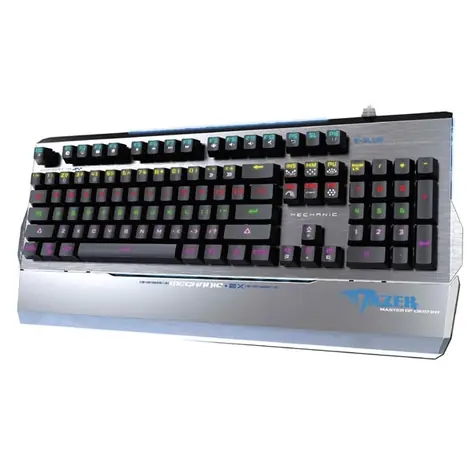 E-BLUE EKM752 šedá / herní klávesnice / drátová (USB) / US / mechanická / podsvícená