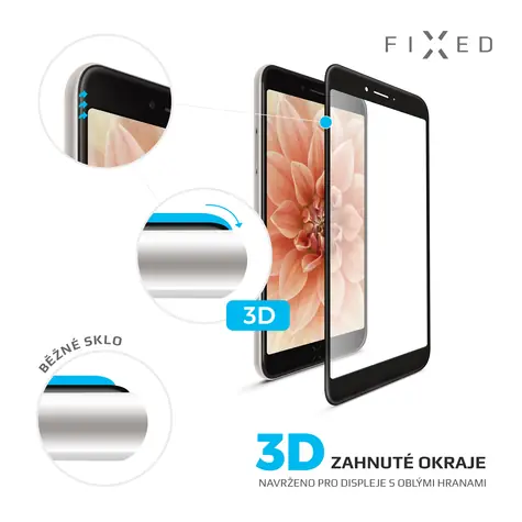 FIXED 3D Full-Cover Ochranné tvrzené sklo pro Apple iPhone X černá / přes celý displej / 0.33 mm