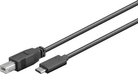 MicroConnect Propojovací kabel USB-C 3.1 M - USB-B 2.0 M / 480 Mbit/s / 1m / černá