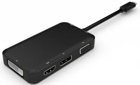 MicroConnect Video-Dock USB-C / DP / HDMI / DVI / VGA / 1 displej / černá