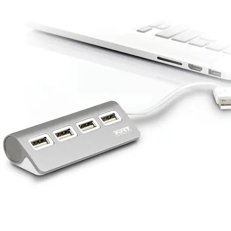 PORT CONNECT USB HUB 4x USB 3.0 šedá