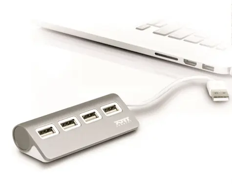 PORT CONNECT USB HUB 4x USB 2.0 šedá