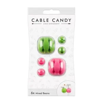 Cable Candy Mixed Beans Kabelový organizér 6 ks zelená a růžová