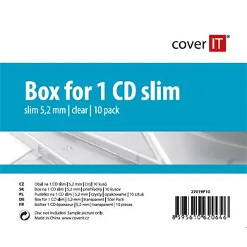 COVER IT 1 CD 5.2mm slim box + tray čirý 10ks