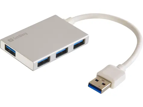 Sandberg USB Pocket HUB 4x USB 3.0 bílá