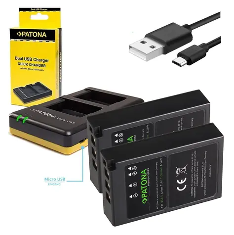 PATONA nabíječka Foto Dual Quick Olympus BLS5 + 2x baterie 1100mAh / USB