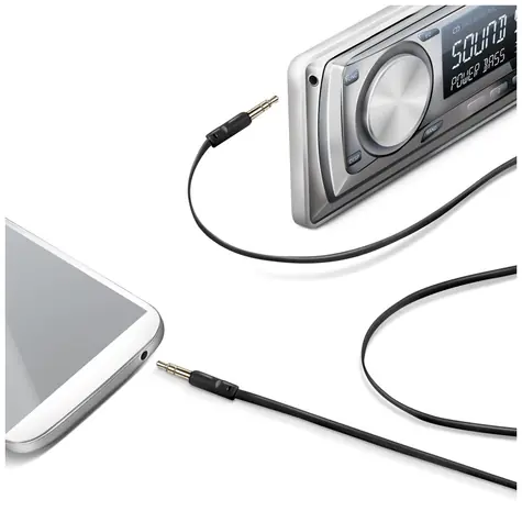 CELLY Audio kabel 2 x 3.5mm jack černá / plochý 