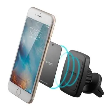 Spigen A201 univerzální magnetický držák černá / uchycení pomocí větrací mřížky